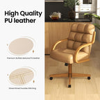 Chromcraft Douglas Set of 6 Classic Caster Swivel Tilt Dining Chairs Swivel Tilt Dining Chairs, Kitchen Chairs (Taupe-Chestnut)