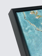 Wieco Art Framed Art Almond Blossom Floral Canvas Prints of Van Gogh Famous Oil Paintings Reproduction Flowers Pictures on Canvas Wall Art for Living Room Home Decorations Black