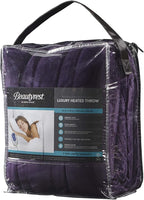 Beautyrest Heated Electric Blanket for Cold Weather, Fast Heating Heated Blanket, Auto Shut Off, Virtually Zero EMF, Multi Heat Setting, UL Certified, Purple Throw (60 inx70 in)