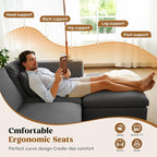 Loveseat Sofa, Cloud Boneless Couches for Living Room, 2 Seater Modular Sectional Sofa,Oversized,DarkGary Chenille