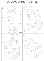Electric Lift Recliner Sofa, Warm Plush Corduroy Fabric - Comfy Reading Chair for Living Room & Study, Ergonomic Electric Reclining Chair with Soft Upholstery