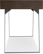 SIMPLIHOME Lowry Desk - 54-Inch Wide Solid Acacia Wood and Metal Writing Desk in Distressed Hickory Brown, Modern Industrial Home Office Computer Table with 2 Drawers and Flip-Down Keyboard Tray