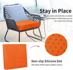 Easy-Going Waterproof Patio Cushion Covers 24x24x4 inch 4 Pack Replacement Non-Slip Outdoor Seat Cushion Slipcover with Zipper. Orange