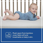 Sealy Baby Cozy Brilliance Breathable Crib Mattress, GREENGUARD GOLD Certified, Made in USA, Firm Dual Firmness, Toddler Bed Fit, Rayon, Waterproof, Non Toxic, Washable Zip Cover, 52” x 28
