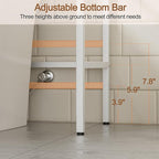 3-Tier Over The Toilet Storage, Bathroom Organizer, Space-Saving, Above Toilet Storage Rack with 4 Hooks and Paper Holder, Metal Shelf, White