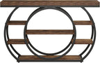 Tribesigns 47" Console Table, 5-Tier Industrial Entryway Table with Metal Frame, Narrow Sofa Table Behind Couch Accent Tables for Living Room, Hallway, Foyer, Rustic Brown