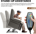 Large Dual Motor Power Lift Recliner Chair with Massage and Heat for Elderly People, Infinite Position,USB Ports and Remote Control,Breathable Leather (Gray)