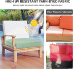 Easy-Going Waterproof Patio Cushion Covers 24x24x4 inch 2 Pack Replacement Non-Slip Outdoor Seat Cushion Slipcover with Zipper. Greyish Green