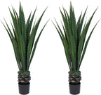 Pure Garden Set of 2 Giant Agave Faux Plants - 52-Inch Fake Succulents with Pots - Artificial Trees Blend Southwestern Style with Modern Home Decor