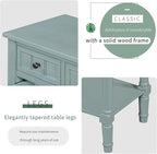Knocbel Slim Antique Entry Console Table with 3 Drawers & Bottom Open Shelf, Solid Wood Narrow Sofa Couch Table for Entryway Hallway Living Room 23.7" W x 13" D x 31.4" H Light Blue
