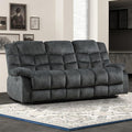 EBELLO Reclining Couch for Living Room, Extra Wide Modern Overstuffed 3 Seat Recliner Manual Sofa Breathable Fabric and Padded Cushion, Grey Green