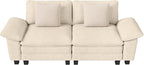 87" Cloud Modular Sectional Loveseat, 2-Seater w/Deep Seat & Removable Arms, Plush Chenille for Small Living Room & Apartment - Beige