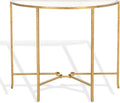 SAFAVIEH Couture Collection Tauri Brass Metal Glass Top Half Moon Console Table (Fully Assembled)