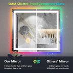 32x36 Inch RGB LED Bathroom Mirror Front Light and RGB Backlit Lighted Vanity Mirror for Bathroom Wall Mounted Dimmable Anti Fog Memory Shatter-Proof IP54 Waterproof Horizontal/Vertical