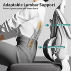 TRALT Office Chair - Ergonomic Desk Chair with Adjustable Lumbar Support, Mesh Computer Chair, Executive Chairs for Home Office Comfortable Lumbar Support (White)