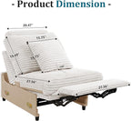 ORRD Modern Armless Power Recliner Sofa Seat for Modular Sectional Couch for Living Room-White