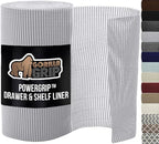 GORILLA GRIP powerGRIP Drawer Shelf and Cabinet Liner, Thick Strong Hold, Non-Adhesive Liners Protect Kitchen Cabinets and Cupboard, Bathroom Drawers, Easy Install, Breathable Mat, 20" x10' Light Gray