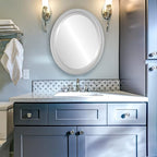 OVALCREST Oval Beveled Wall Mirror for Home Decor - Toronto Style - Silver Spray - 22" x 18"