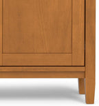 SIMPLIHOME Warm Shaker Solid Wood 36 inch Wide Transitional Entryway Storage Cabinet in Light Golden Brown for The Living Room, Entryway and Family Room