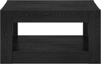 Henn&Hart 32" Wide Square Coffee Table in Natural Black, for Home, Living Room, Bedroom, Entertainment Room, Office