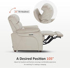 MCombo Power Zero Wall Hugger Recliner Chair for Small Space RV Living Room, Power Recliner with Adjustable Headrest, USB & USB-C Charging Ports, Fabric ST257 (Beige)