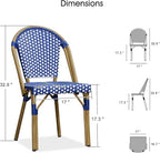 PURPLE LEAF 9 Pieces Outdoor Dining Set Patio Furniture Set with Large Aluminum Table and French Bistro Chairs for Garden Backyard Deep Blue Patio Dining Set