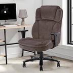 CLATINA Big and Tall Fabric Home Office Chair, Extra Wide Seat, Heavy Duty Ergonomic Executive Cloth Desk Chair with Wheels and Padded Armrests, High Back Computer Task Chair, Black, 500 LBS Capacity