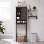 RedLemon Farmhouse Over The Toilet Storage Cabinet Set of 2, 68" Tall with Sliding Barn Doors & Adjustable Shelves, Rustic Above Toilet Storage Cabinet, Dark Rustic Oak