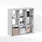 Furinno Cubic Closet Organizers and Storage, 9-Cube Closet Organizer, Open Shelf Closet Storage, Extra Thick Frame for Wardrobe, Bedroom, Living Room, Light Grey