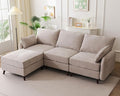 104'' Modular Sectional Sofa with All Seats Storage, Oversized L Shaped Couch for Living Room,3-Seater Comfy Cloud Couches with Movable Ottoman,Big Sectional for Bedroom,Velet,Khaki
