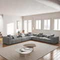 WJShome Oversized Modular Sectional Sofa, V Shaped Couch with Ottoman,Sectional Couches for Living Room,Large Linen Deep Seat with Pillow Couches for Home,Spacious Space,Gray