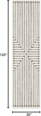 RUGGABLE x Jonathan Adler Machine Washable Modern Runner Rug – Inkdrop Camel & Ivory 2.5x10, Stain-Resistant, Non-Slip – Washable Rug for Hallway, Entryway, Living Room & Kitchen–with Standard Pad