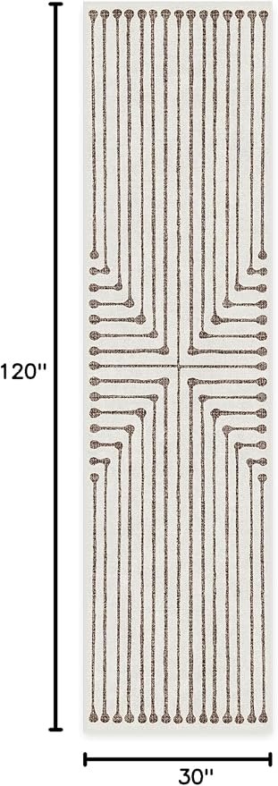 RUGGABLE x Jonathan Adler Machine Washable Modern Runner Rug – Inkdrop Camel & Ivory 2.5x10, Stain-Resistant, Non-Slip – Washable Rug for Hallway, Entryway, Living Room & Kitchen–with Standard Pad