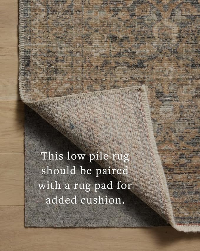 Loloi Amber Lewis Molly Collection MOL-02 Denim/Gold 2'-7" x 10'-0" Low Pile Runner Rug