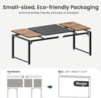 Huuger 63 x 31.5 inch Desk with Power Outlets & USB-C, 1.2 Inch Thicker Desktop, Robust Metal Tubes, Deep Computer Desk, Heavy Duty Office Desk, Work Desk, Rustic Brown and Black