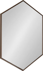 Kate and Laurel McNeer Modern Wall Mirror, 31 x 22, Bronze, Geometric Hexagon Mirror for Wall