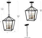 JONATHAN Y JYL7436D Pagoda Lantern Dimmable Adjustable Metal LED Pendant Classic Traditional Farmhouse Dining Room Living Room Kitchen Foyer Bedroom Hallway, 12 in, Oil Rubbed Bronze/Brass Gold