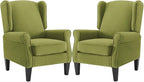 Accent Chair for Living Room Set of 2, High Back Reading Armchairs with Removable Seat Cushion, Mid-Century Single Couch in Fabric, Modern Ergonomic Wingback Chair for Bedroom,Club, Balcony