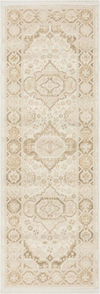 Nourison Home Pardis Ivory Beige 2' x 6' Area Rug - Easy Clean, Non Shedding, Bed Room, Living Room, Dining Room, Kitchen (6' Runner)