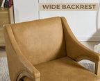 EALSON Modern Accent Chairs Set of 2 Comfy Leather Living Room Chairs with Wooden Frame and Armrest Mid Century Upholstered Reading Lounge Armchairs for Living Room/Bedroom/Reading/Balcony, Brown