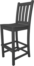 POLYWOOD® Traditional Garden Bar Side Chair in Slate Grey