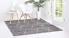 Unique Loom Trellis Frieze Collection Area Rug - Geometric (7' Square, Dark Gray/ Ivory)