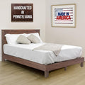 Solid Hardwood Platform Bed Frame, Headboard, & Slats, Quality Crafted in Pennsylvania, USA from Poplar by Mennonite Artisans, No Box Spring Needed, Easy Assembly