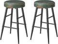 VASAGLE EKHO Collection - Bar Stools Set of 2, Counter Height Bar Stools, Kitchen Counter Stools, Mid-Century Modern Backless Counter Stools, 24.8-Inch Tall, Kitchen Island Home Bar, Forest Green