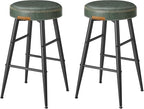 VASAGLE EKHO Collection - Bar Stools Set of 2, Counter Height Bar Stools, Kitchen Counter Stools, Mid-Century Modern Backless Counter Stools, 24.8-Inch Tall, Kitchen Island Home Bar, Forest Green