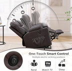 ANJ Brown Power Lift Recliner Chair for Elderly with Heat & Massage, Faux Leather Electric Recliner Sofa with Cup Holders, USB Port & Side Pockets, Heavy Duty Reclining Chair for Seniors