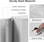 Metal Locker Storage Cabinet, Accent Sideboard Cabinet with Adjustable Shelves for Home Office, Garage, Kitchen, Living Room (White, 40" H-Metal Doors)