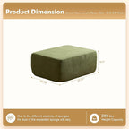 37.1" Ottoman for Couch, Teddy Fleece Memory Foam Ottoman Cloud Boneless Sectional Couch for Living Room Foot Stools No Assembly Require, Cloudy Velvet,Green