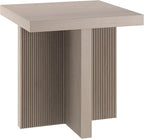 Henn&Hart 22" Wide Square Side Table in Alder White, for Home, Living Room, Bedroom, Entertainment Room, Office