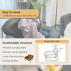 Thick Cushioned Recliner Sofa, Lazy Chair with Upholstery and Footrest, for Living Room, Bedroom, Dorm White B